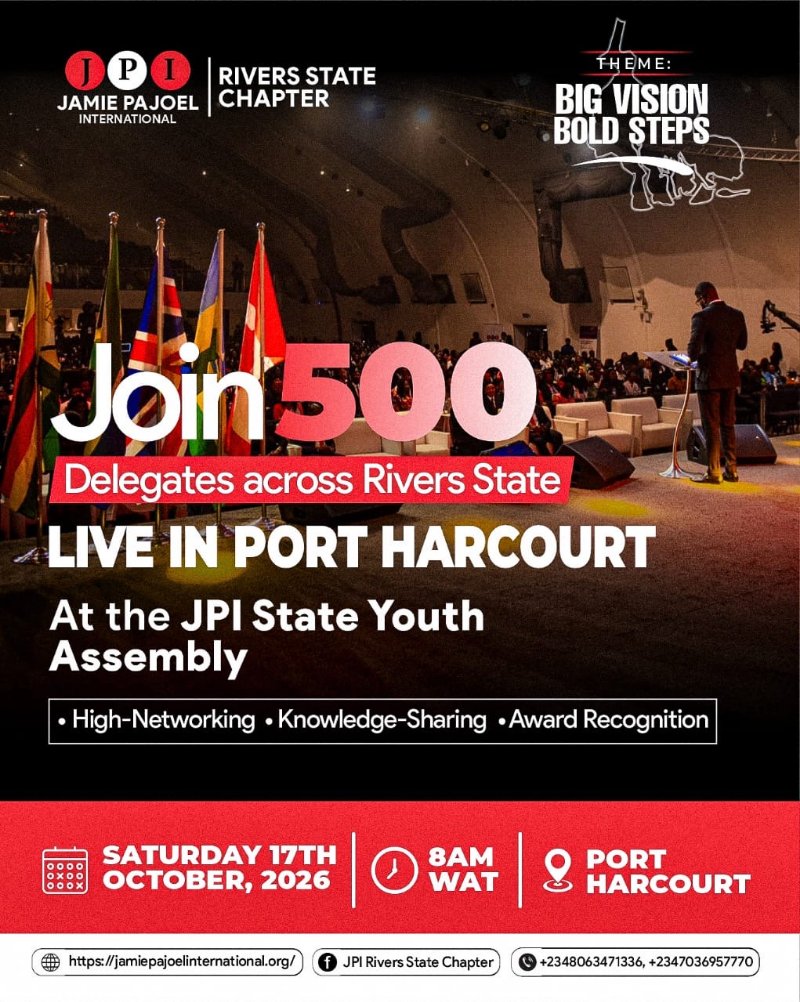 JPI STATE YOUTH ASSEMBLY 2026 RIVERS STATE CHAPTER